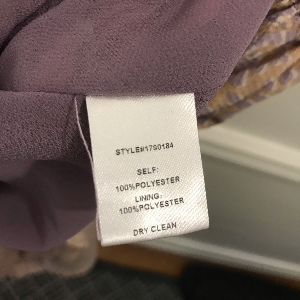 Anthropologie Current Air Off Shoulder Dress XS purple tan ruffles - Picture 9 of 9
